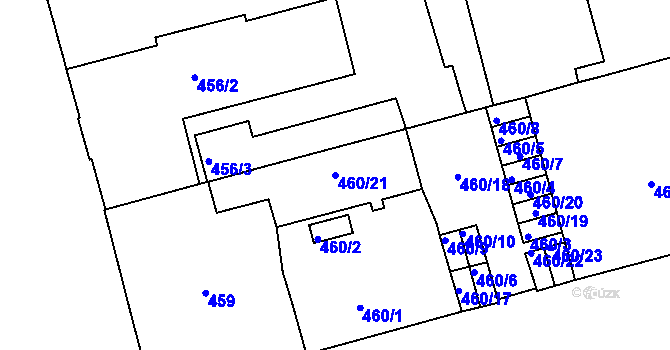Parcela st. 460/21 v KÚ Ponava, Katastrální mapa