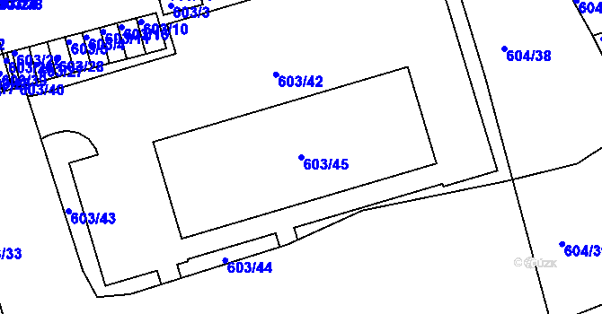 Parcela st. 603/45 v KÚ Ponava, Katastrální mapa