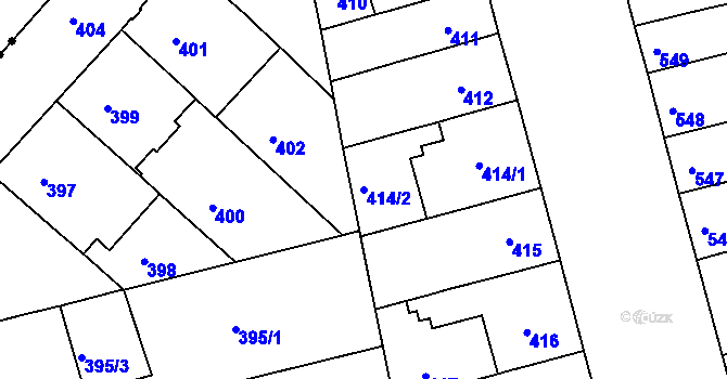 Parcela st. 414/2 v KÚ Ponava, Katastrální mapa