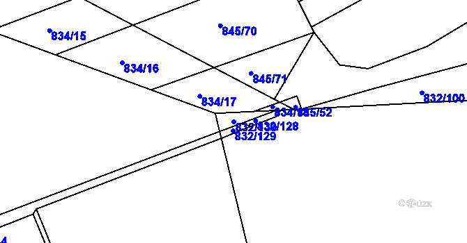 Parcela st. 832/130 v KÚ Ponava, Katastrální mapa