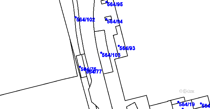 Parcela st. 564/62 v KÚ Ponava, Katastrální mapa