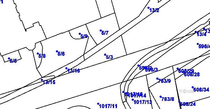 Parcela st. 5/3 v KÚ Královo Pole, Katastrální mapa