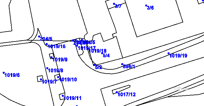 Parcela st. 5/4 v KÚ Královo Pole, Katastrální mapa