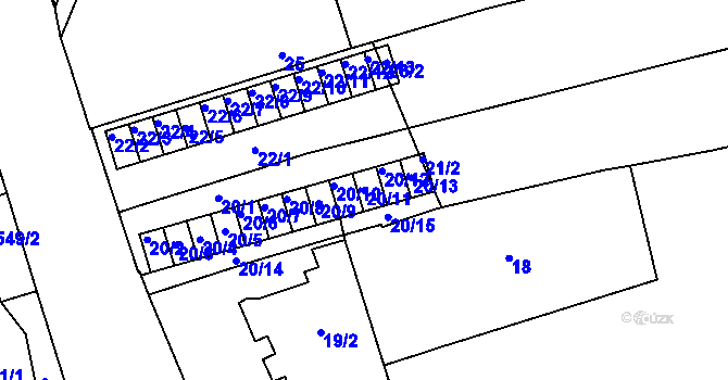 Parcela st. 20/11 v KÚ Královo Pole, Katastrální mapa