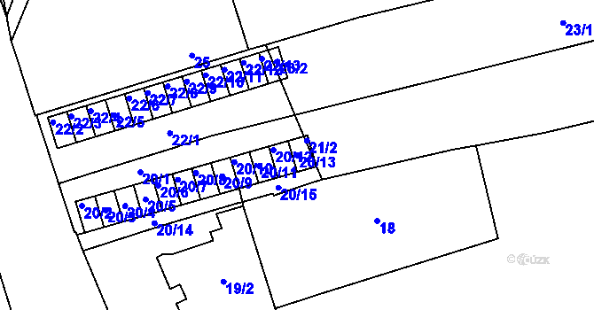Parcela st. 20/13 v KÚ Královo Pole, Katastrální mapa