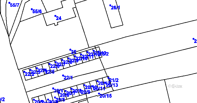 Parcela st. 23/2 v KÚ Královo Pole, Katastrální mapa