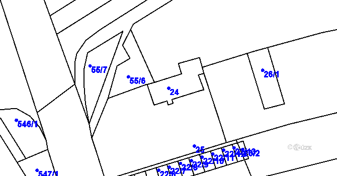 Parcela st. 24 v KÚ Královo Pole, Katastrální mapa