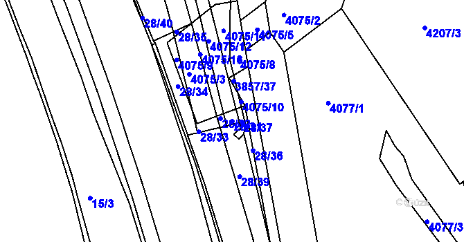 Parcela st. 28/31 v KÚ Královo Pole, Katastrální mapa