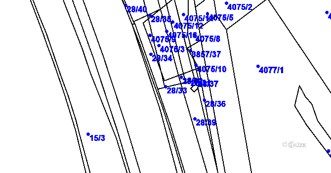 Parcela st. 28/33 v KÚ Královo Pole, Katastrální mapa