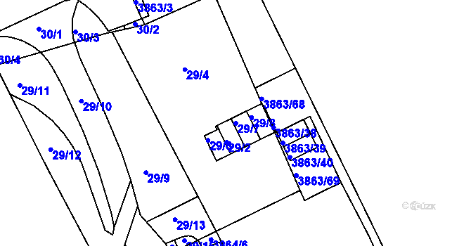 Parcela st. 29/7 v KÚ Královo Pole, Katastrální mapa