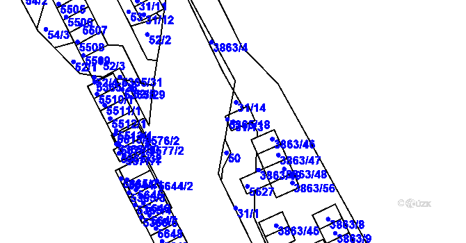 Parcela st. 31/13 v KÚ Královo Pole, Katastrální mapa