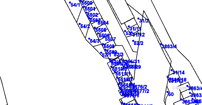 Parcela st. 52/1 v KÚ Královo Pole, Katastrální mapa