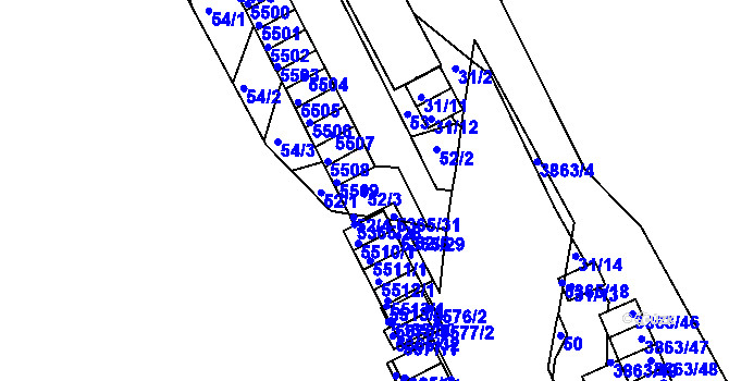 Parcela st. 52/3 v KÚ Královo Pole, Katastrální mapa