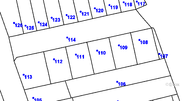 Parcela st. 110 v KÚ Královo Pole, Katastrální mapa