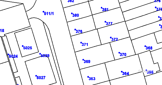 Parcela st. 371 v KÚ Královo Pole, Katastrální mapa