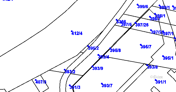 Parcela st. 395/2 v KÚ Královo Pole, Katastrální mapa