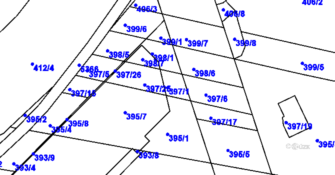 Parcela st. 397/1 v KÚ Královo Pole, Katastrální mapa