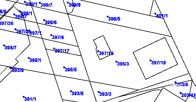 Parcela st. 397/19 v KÚ Královo Pole, Katastrální mapa