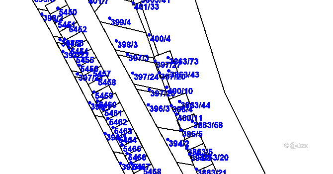 Parcela st. 400/10 v KÚ Královo Pole, Katastrální mapa