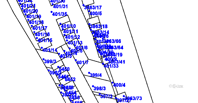Parcela st. 401/32 v KÚ Královo Pole, Katastrální mapa