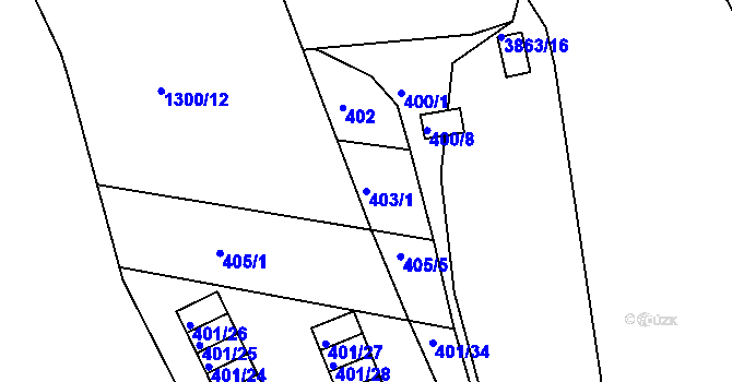 Parcela st. 403/1 v KÚ Královo Pole, Katastrální mapa