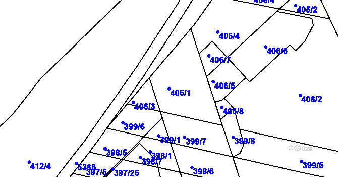 Parcela st. 406/1 v KÚ Královo Pole, Katastrální mapa