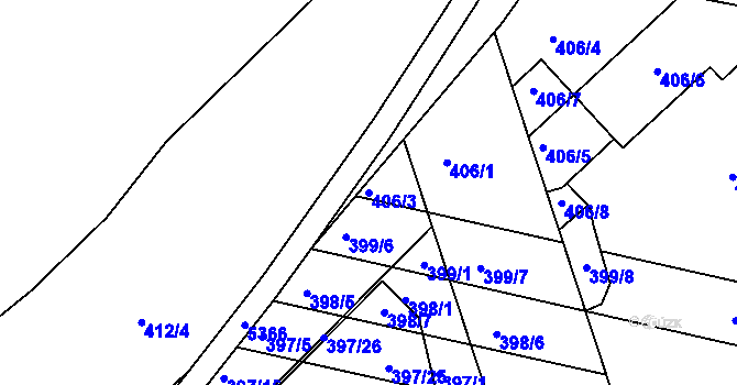 Parcela st. 406/3 v KÚ Královo Pole, Katastrální mapa