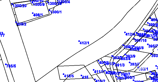 Parcela st. 412/1 v KÚ Královo Pole, Katastrální mapa