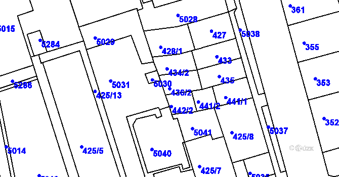 Parcela st. 436/2 v KÚ Královo Pole, Katastrální mapa