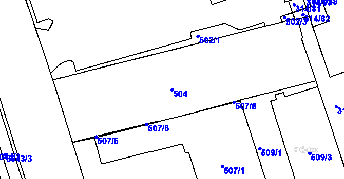 Parcela st. 504 v KÚ Královo Pole, Katastrální mapa