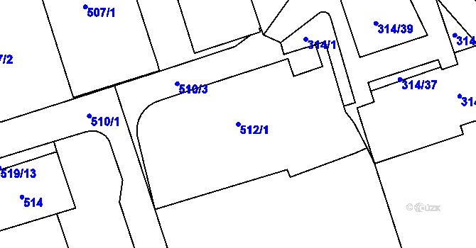 Parcela st. 512/1 v KÚ Královo Pole, Katastrální mapa