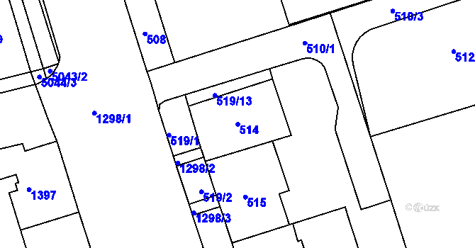Parcela st. 514 v KÚ Královo Pole, Katastrální mapa