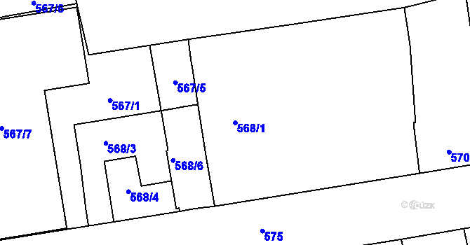 Parcela st. 568/1 v KÚ Královo Pole, Katastrální mapa