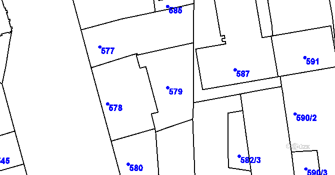 Parcela st. 579 v KÚ Královo Pole, Katastrální mapa
