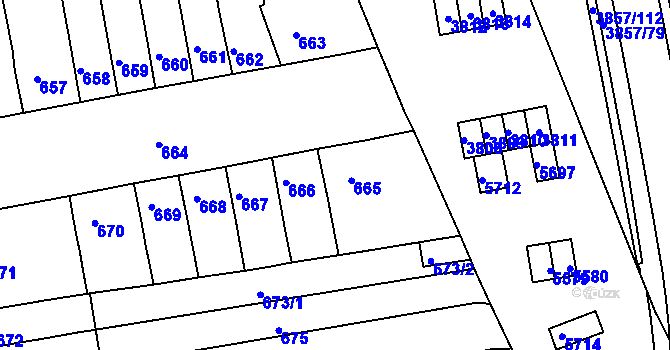 Parcela st. 665 v KÚ Královo Pole, Katastrální mapa