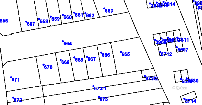 Parcela st. 666 v KÚ Královo Pole, Katastrální mapa