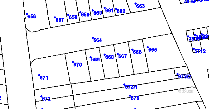 Parcela st. 668 v KÚ Královo Pole, Katastrální mapa