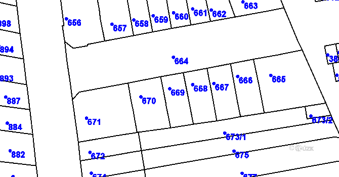 Parcela st. 669 v KÚ Královo Pole, Katastrální mapa