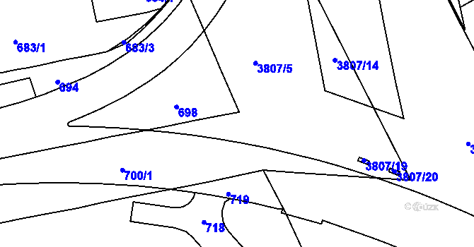 Parcela st. 700/2 v KÚ Královo Pole, Katastrální mapa