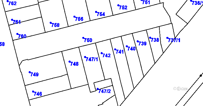 Parcela st. 742 v KÚ Královo Pole, Katastrální mapa