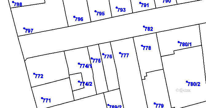 Parcela st. 776 v KÚ Královo Pole, Katastrální mapa