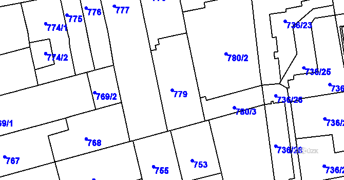 Parcela st. 779 v KÚ Královo Pole, Katastrální mapa