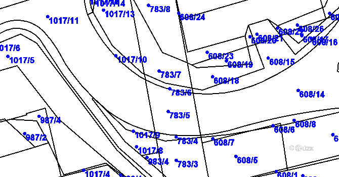 Parcela st. 783/6 v KÚ Královo Pole, Katastrální mapa