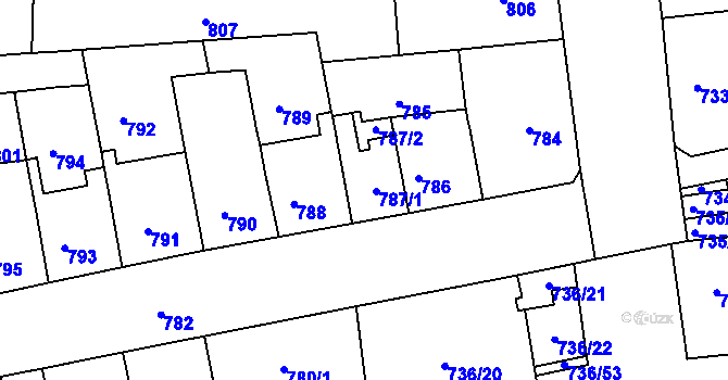 Parcela st. 787 v KÚ Královo Pole, Katastrální mapa