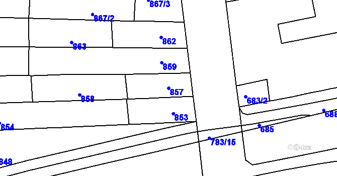 Parcela st. 857 v KÚ Královo Pole, Katastrální mapa