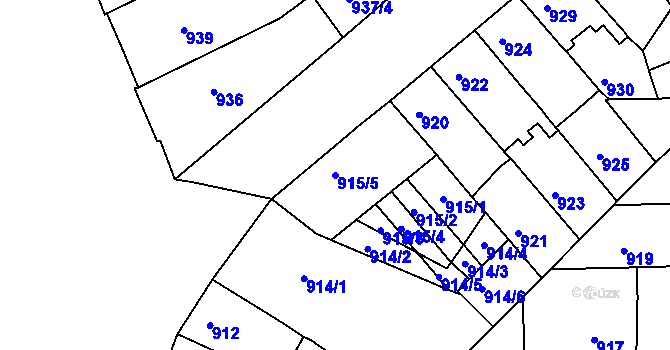 Parcela st. 915/5 v KÚ Královo Pole, Katastrální mapa
