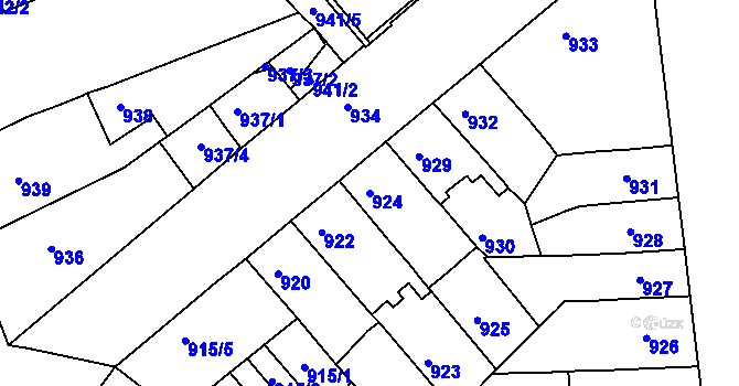 Parcela st. 924 v KÚ Královo Pole, Katastrální mapa