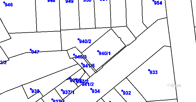 Parcela st. 940/1 v KÚ Královo Pole, Katastrální mapa