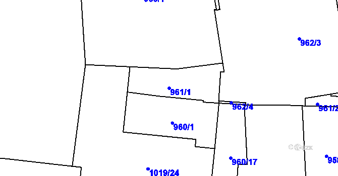 Parcela st. 961/1 v KÚ Královo Pole, Katastrální mapa