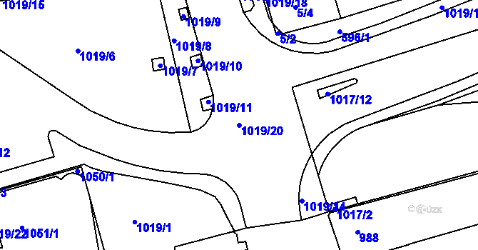 Parcela st. 1019/20 v KÚ Královo Pole, Katastrální mapa